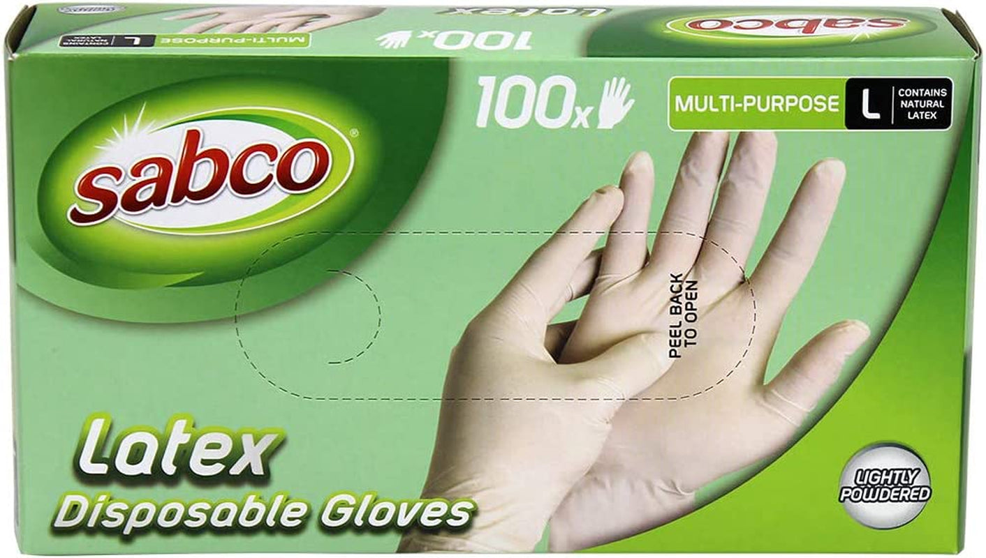 secretgreen.com.au, Large Disposable Latex Gloves - 100Pk, Large (SAB80038)