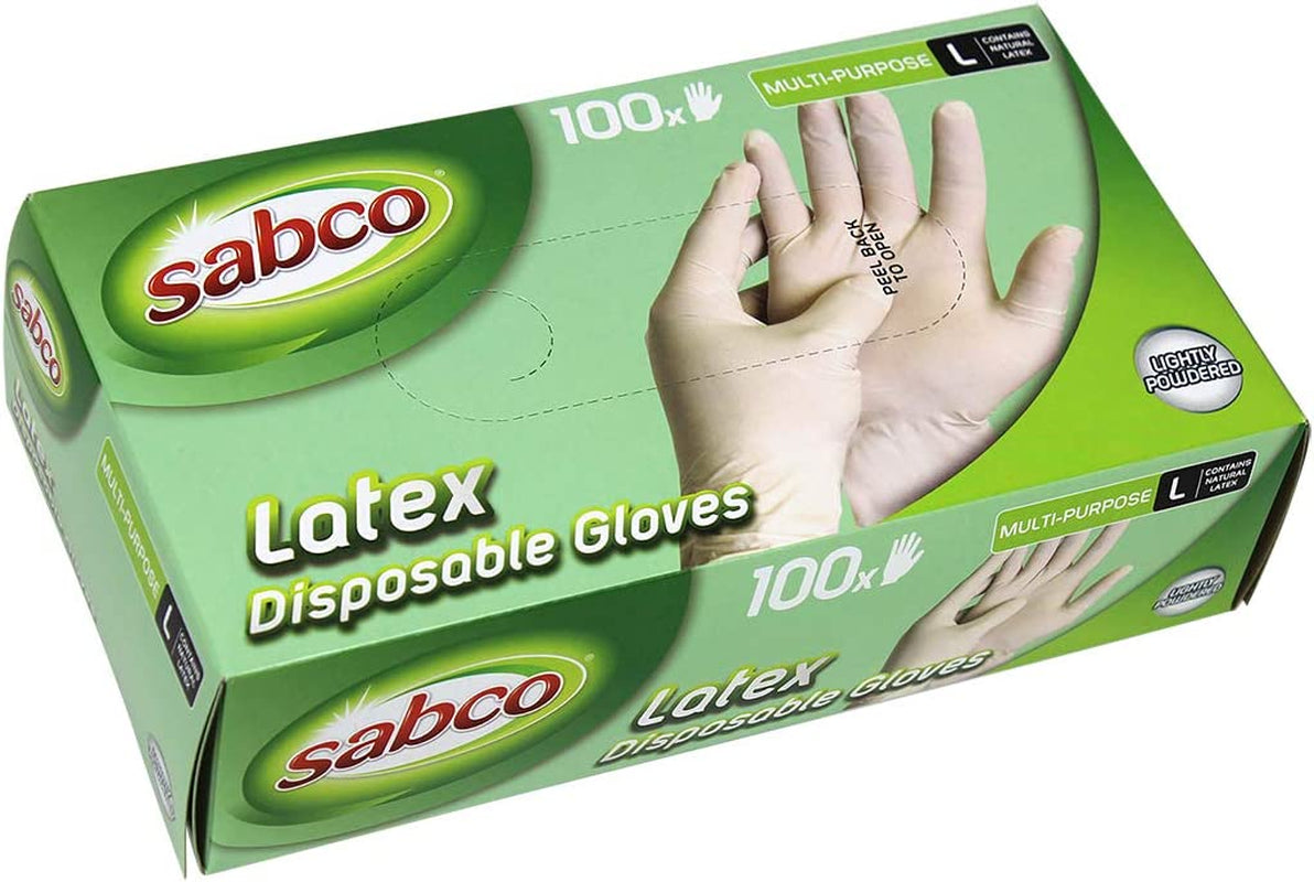 secretgreen.com.au, Large Disposable Latex Gloves - 100Pk, Large (SAB80038)