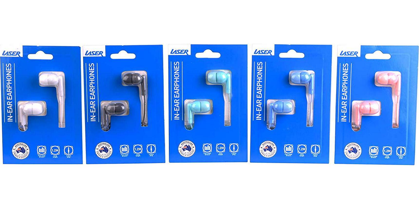 Laser, Laser Earbud Headphones Earphones Blue 3.5mm