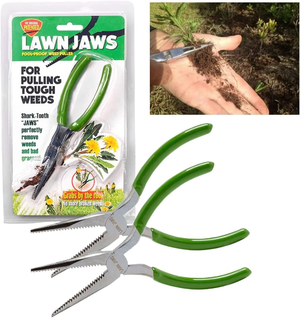 Lawn Jaws, Lawn Jaws the Original Sharktooth Weed Puller Remover Weeding & Gardening Tool Weeder - Pull from the Root Easily! - Value Pack, 2 Weed Pullers
