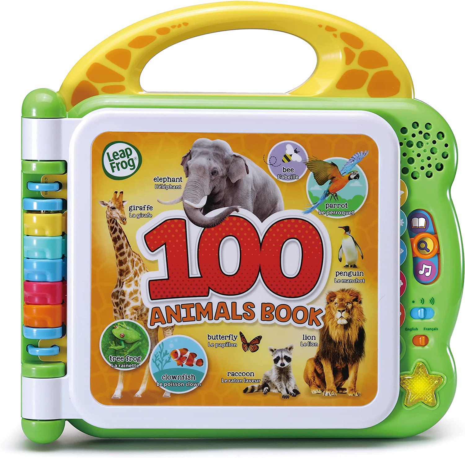 LeapFrog, LeapFrog 100 Words Animals Book: English&French - Interactive Educational Animals Book for Kids, billingual Book- 609543, Multicolor