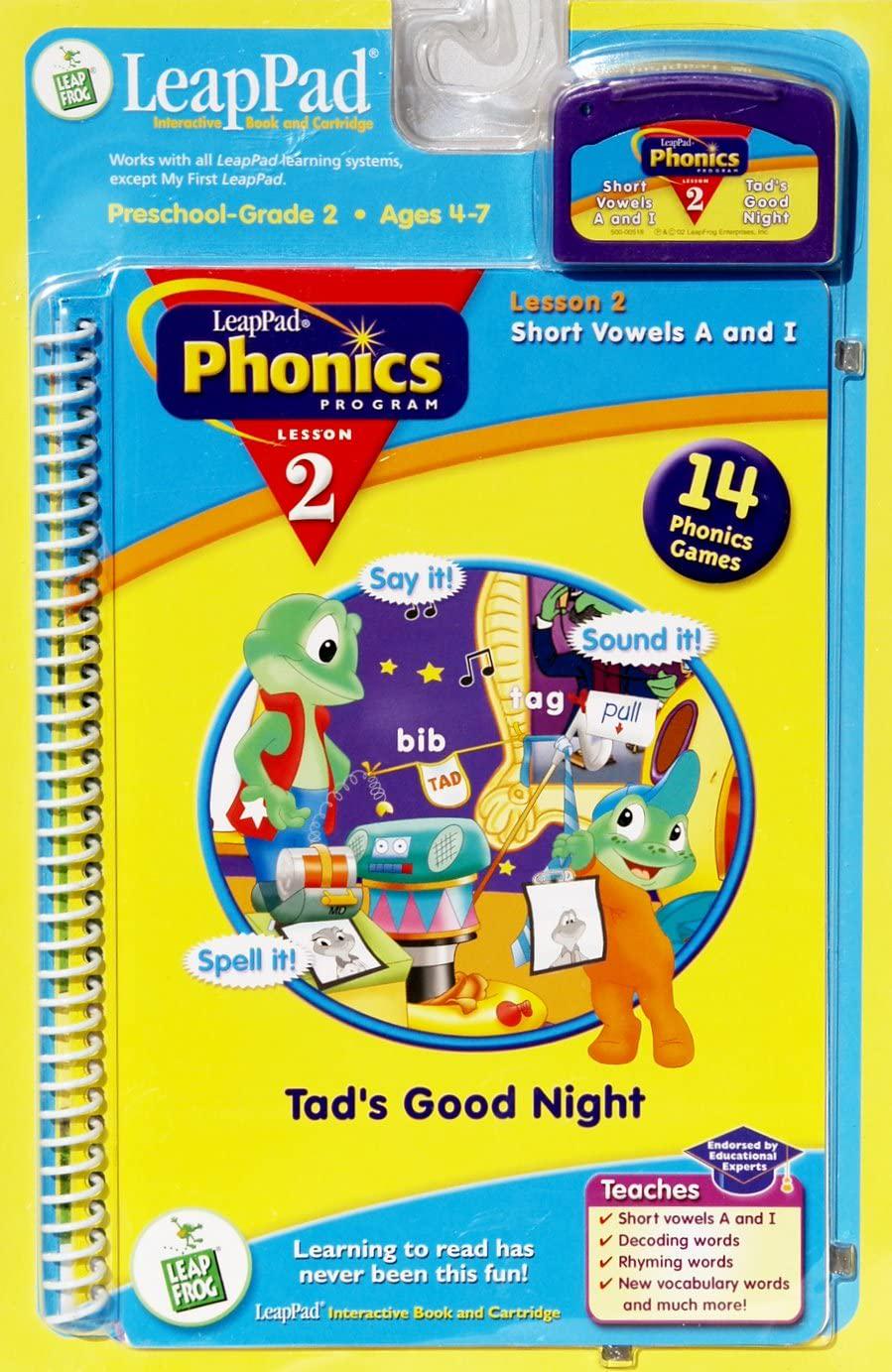 LeapPad, LeapPad Phonics Program Lesson 2: Short Vowels A and I: Tad's Good Night: Book and Cartridge