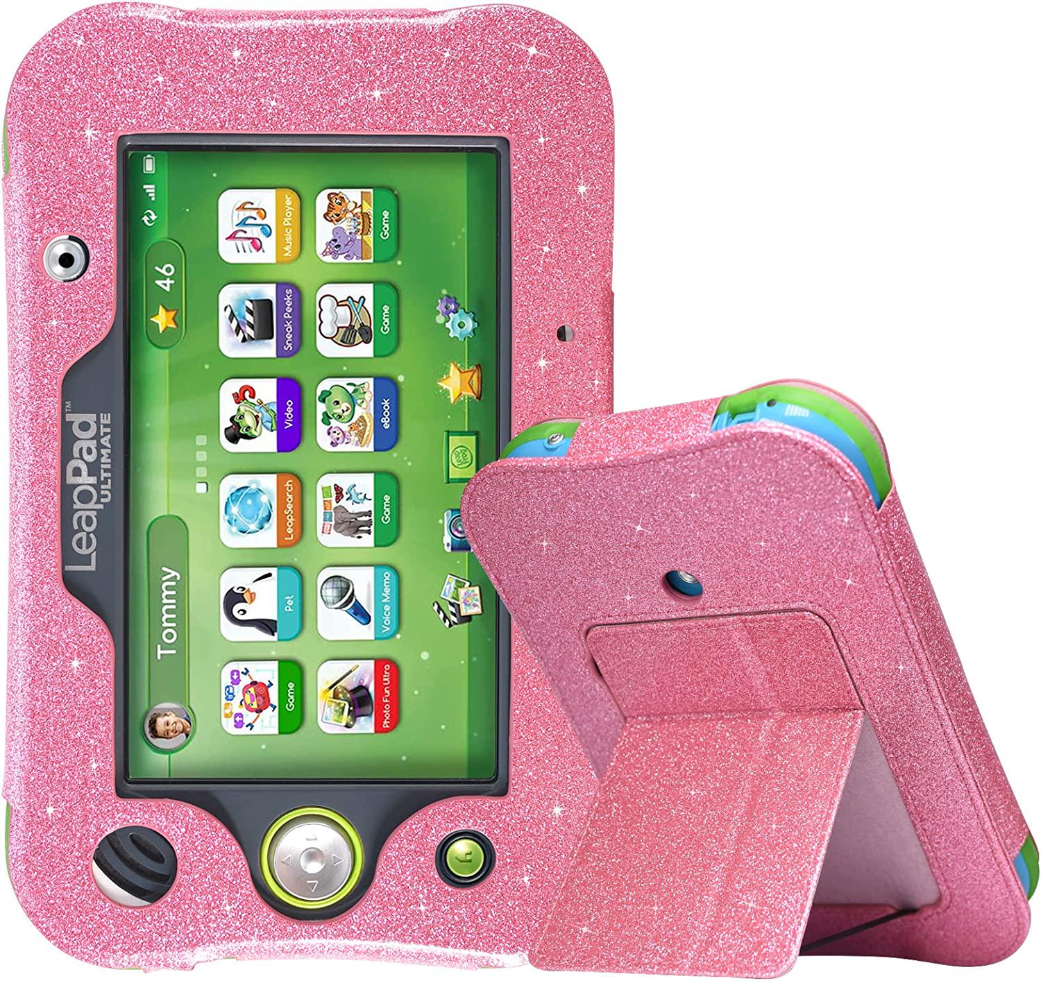 ACdream, LeapPad Ultimate Case, ACdream Leather Tablet Case for LeapPad ACdream Kids Learning Tablet(2017 Release), (Pink Star of Paris)