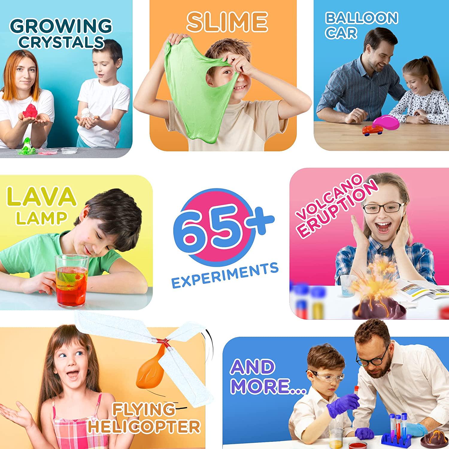 Learn & Climb, Learn and Climb Science Kit for Kids - Set Includes Over 65 Science Experiments + Scientist Name tag!