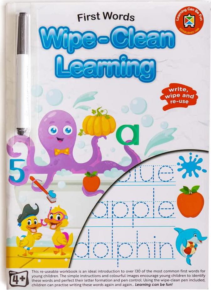 Learning Can Be Fun, Learning Can Be Fun Wipe Clean Learning First Words 26 Pages Book