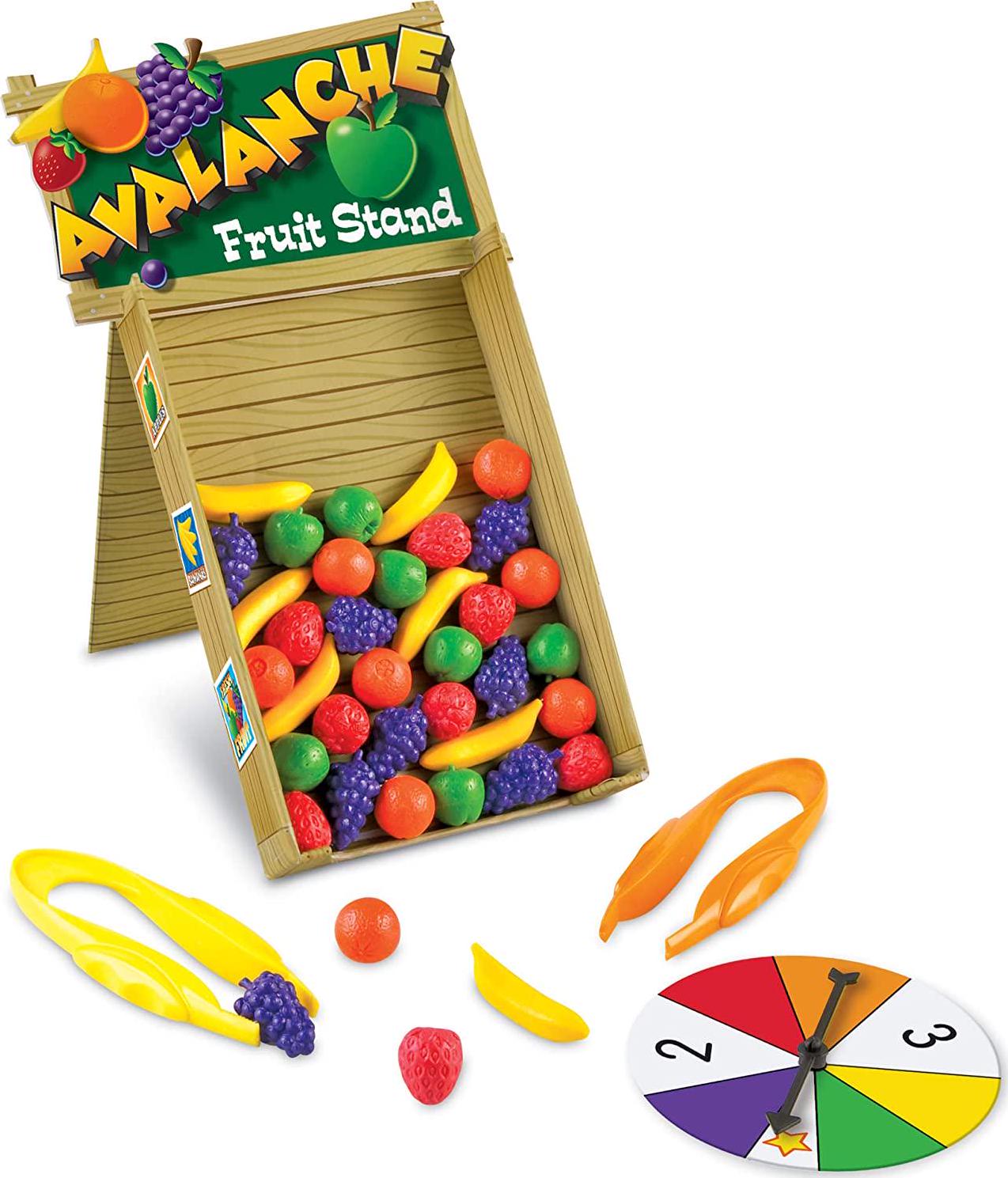 Learning Resources, Learning Resources Avalanche Fruit Stand, Fine Motor/Grip Game, Develops Color Matching Skills, 42 Piece Set, Ages 3+