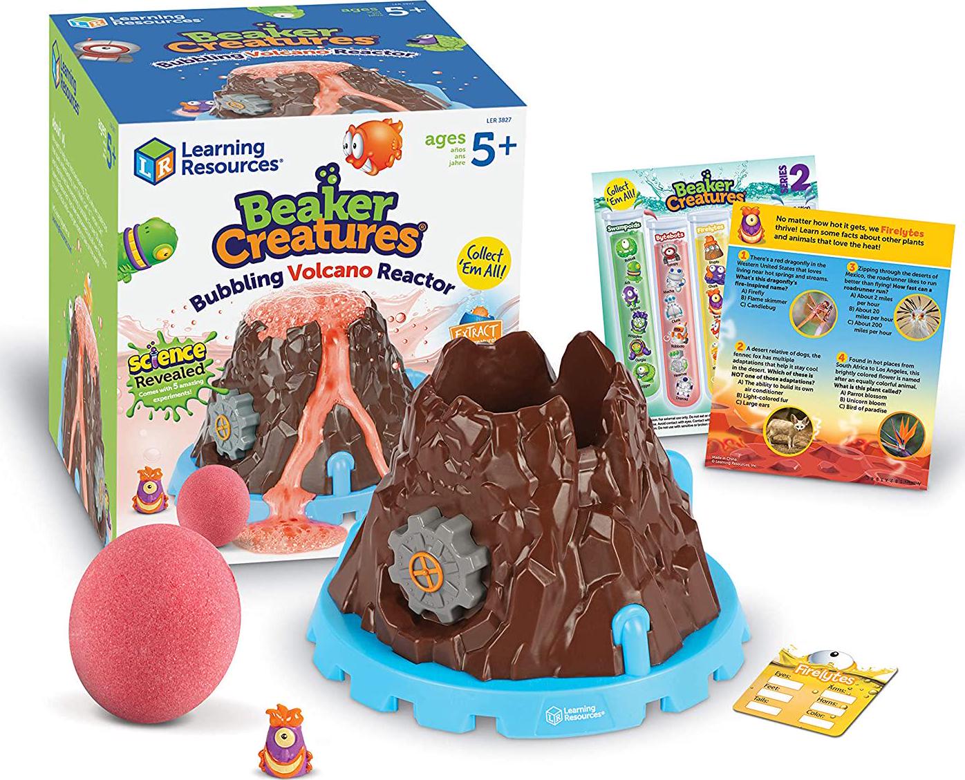 Learning Resources, Learning Resources Beaker Creatures Bubbling Volcano Reactor, Preschool Science, Homeschool, STEM, Includes 5 Science Experiments, for Kids, Easter Toy, 6 Pieces, Ages 5+