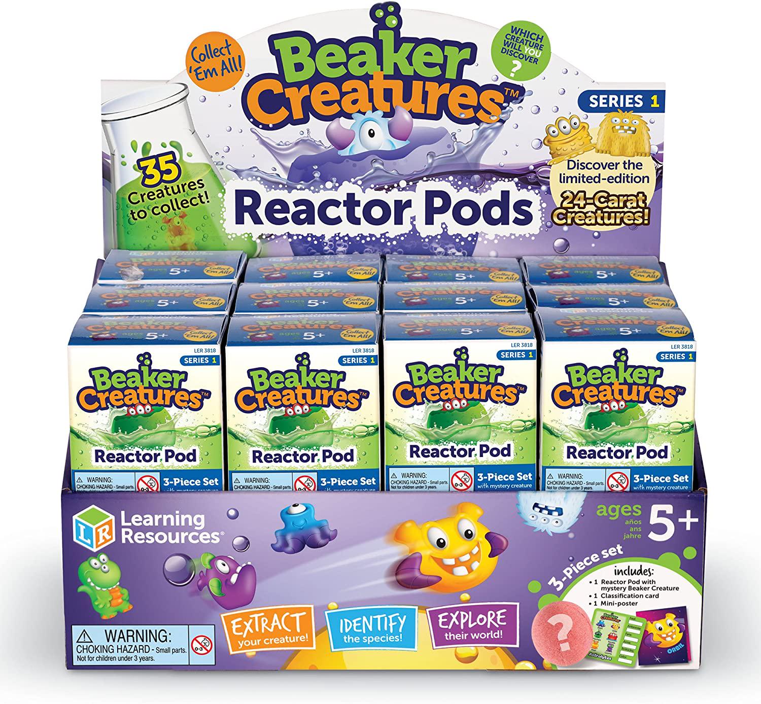 Learning Resources, Learning Resources Beaker Creatures Reactor Pod, 24 Pack Pods, Homschool, Science Alien Collectibles, STEM, Assorted Colors, Ages 5+