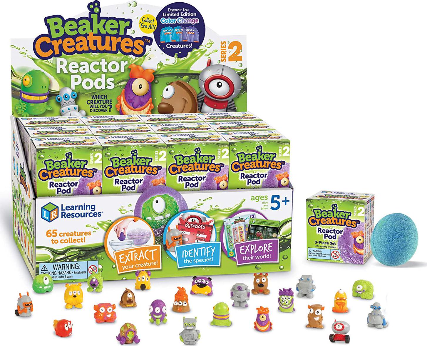 Learning Resources, Learning Resources Beaker Creatures Reactor Pods Series 2, 24 Pack, Homeschool, STEM Science Toy, Ages 5+
