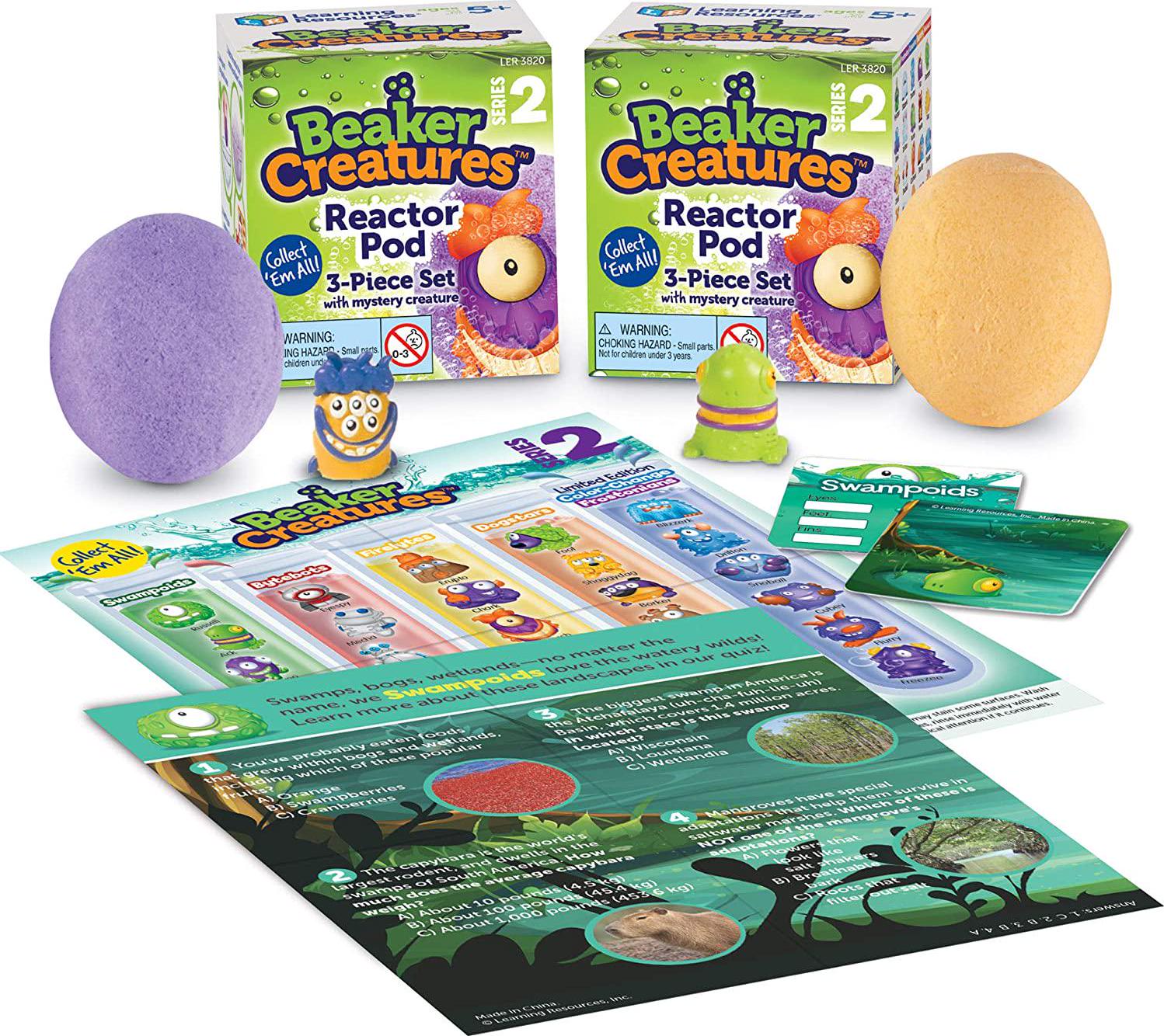 Learning Resources, Learning Resources Beaker Creatures Reactor Pods Series 2, Homeschool, STEM, 2 Pack, Assorted Colors, Ages 5+