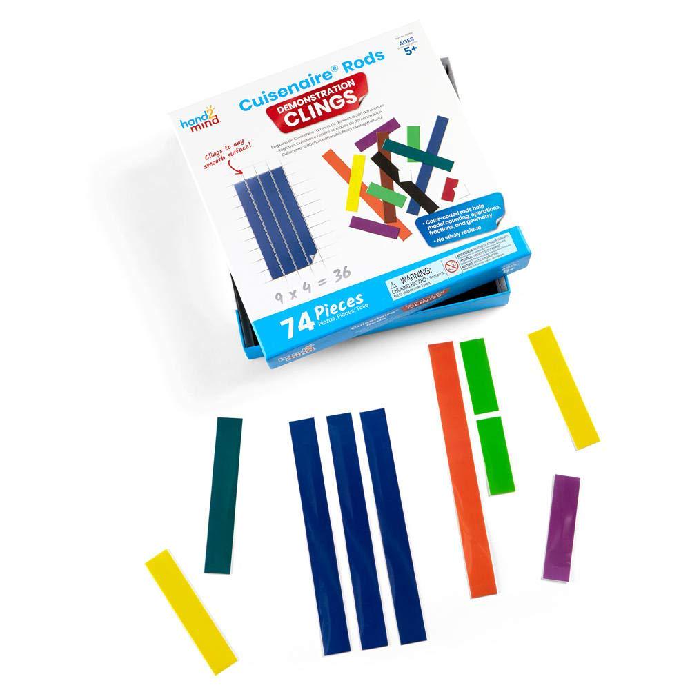hand2mind, Learning Resources Cuisenaire Rods Demonstration Clings They Cling to Any Smooth Surface, No More Magnets, Ages 5+ Learning Resources, Teaching Aid