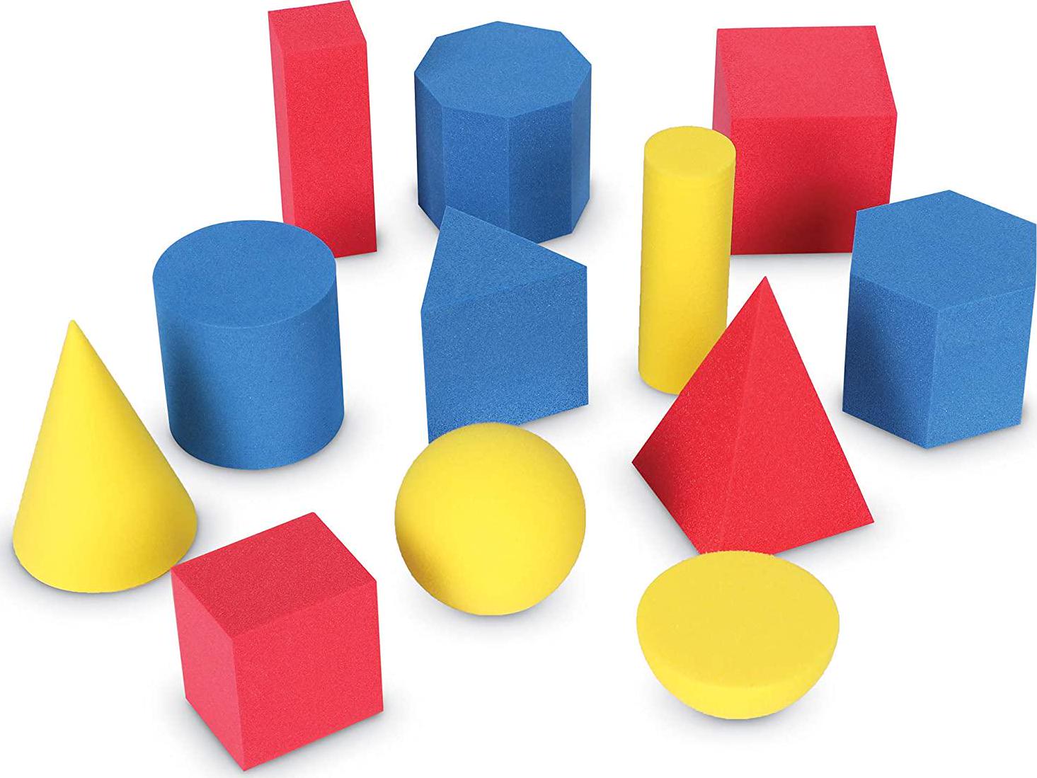 Learning Resources, Learning Resources Hands-On Soft Geosolids, Soft Foam 3D Shapes, Set of 12, Ages 5+