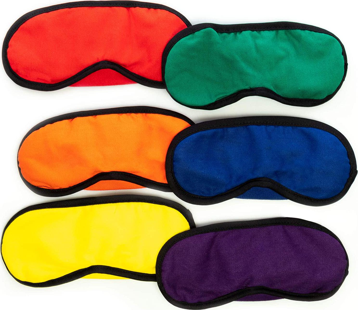 Pint-Size Scholars, Learning Senses Educational Blindfold Mask 6-Pack - Early Learning K-12 ESL Language Communication Teacher Bulk Lesson Plan Game Supplies - Unique Multicolor Multi-Pack - Elastic Headband