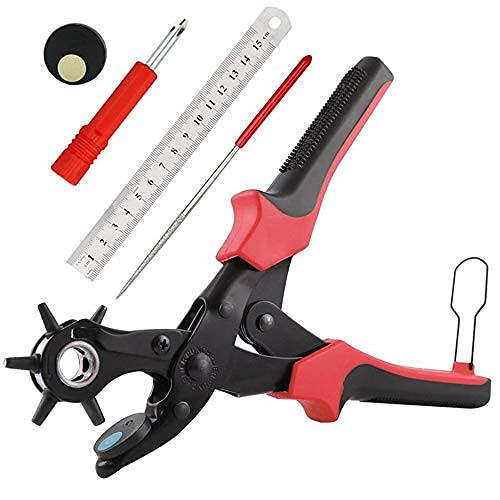 YEESON, Leather Hole Punch Belt Puncher Tool Set, YEESON Professional Revolving Plier Punch for Belts, Watch Bands, Straps, Dog Collars, Saddles, Shoes, Fabric, DIY Home or Craft Projects