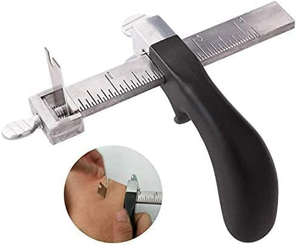 SONGER, Leather Strap Cutter Hand Cutting Tool with Aluminium Handle, DIY Leather Strip Belt Cutter Hand Leather Cutting Tools Hand Leather Craft Tools with 3 Blades for DIY Leathercraft