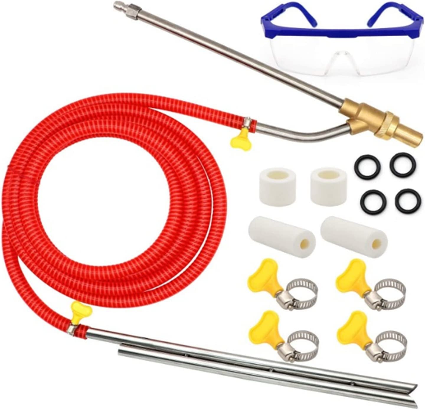 lehom, Lehom Pressure Washer Sandblasting Kit,Sand Blaster for Pressure Washer with Replacement Nozzle Tips,Protect Glasses,1/4 Inch Quick Disconnect 5000 PSI for Abrasive Cleaning