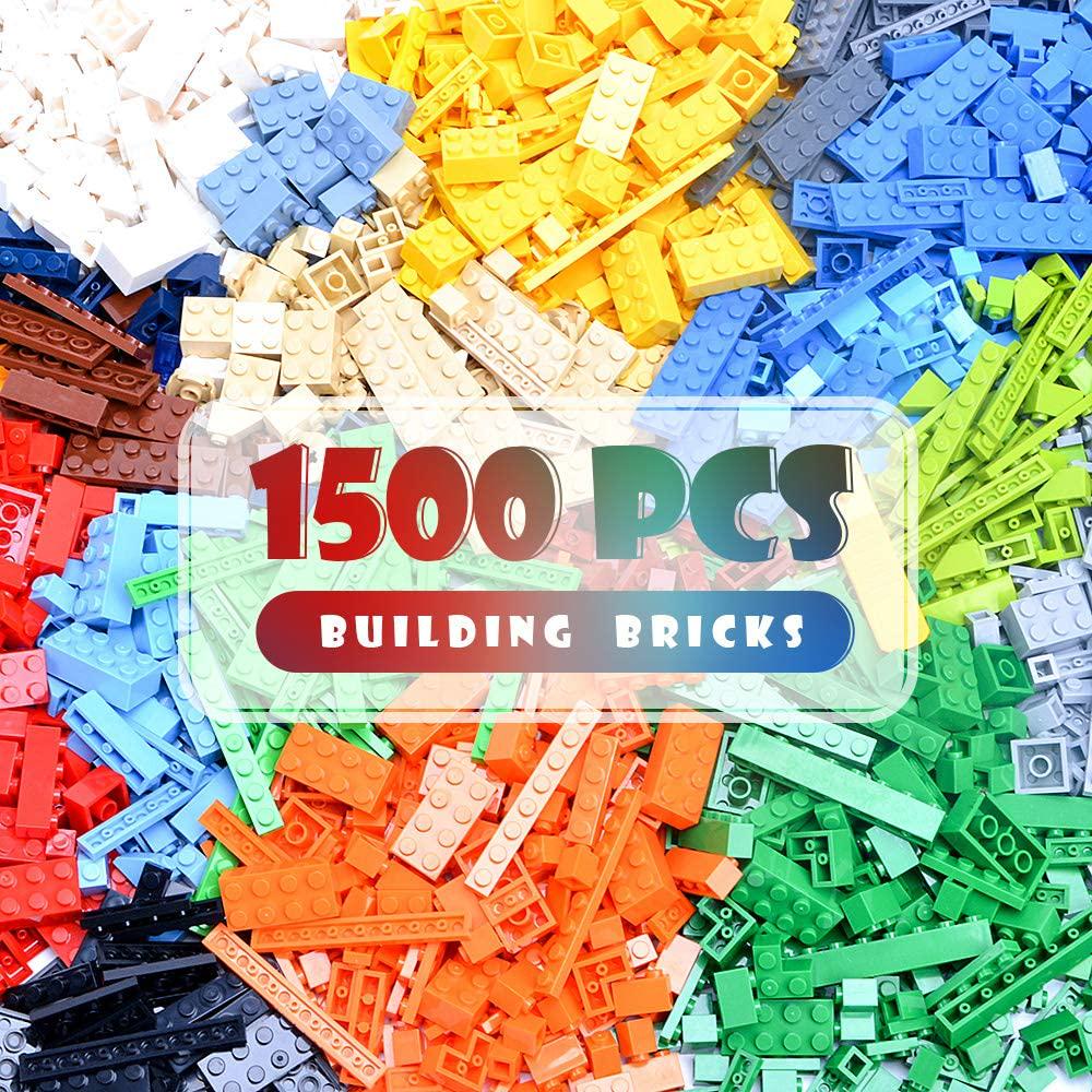Lekebaby, Lekebaby 1500 Pieces Classic Building Bricks Set Basic Building Blocks Compatible with All Major Brands
