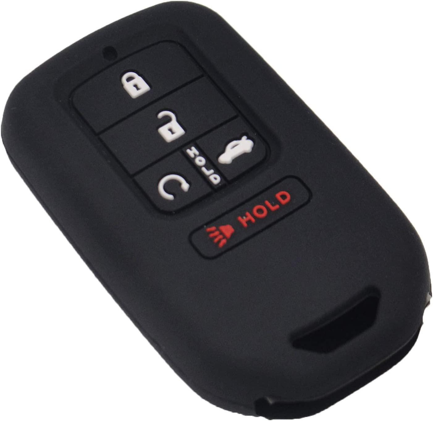 LemSa, LemSa 2Pcs Keyless Entry Remote Car Smart Key Fob Outer Shell Cover Soft Rubber Protective Case for Honda Civic Accord Pilot CR-V Pilot EX EX-L 2019 2018 2017 2016 2015 A2C81642600, Black+Pink