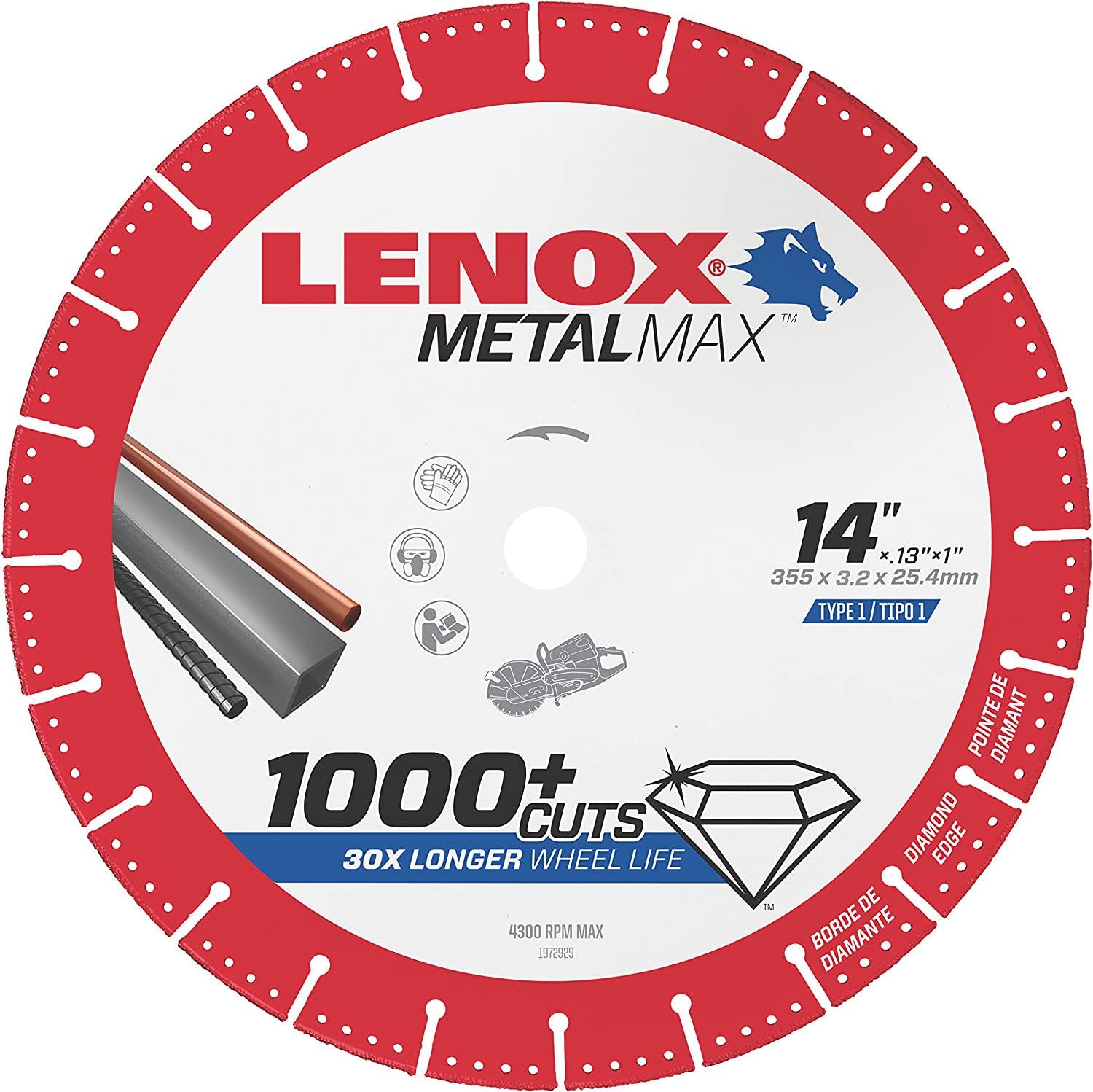 Lenox Tools, Lenox Tools 1972932 METALMAX Diamond Edge Cutoff Wheel, 14 x 1