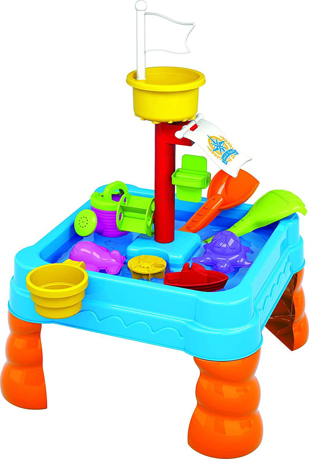 Lenoxx, Lenoxx Kids Sand and Water Table - Toddler Bubble Splash Water Table - Splash and Scoop Kids Table Detachable Legs Beach Tools and Water Cans