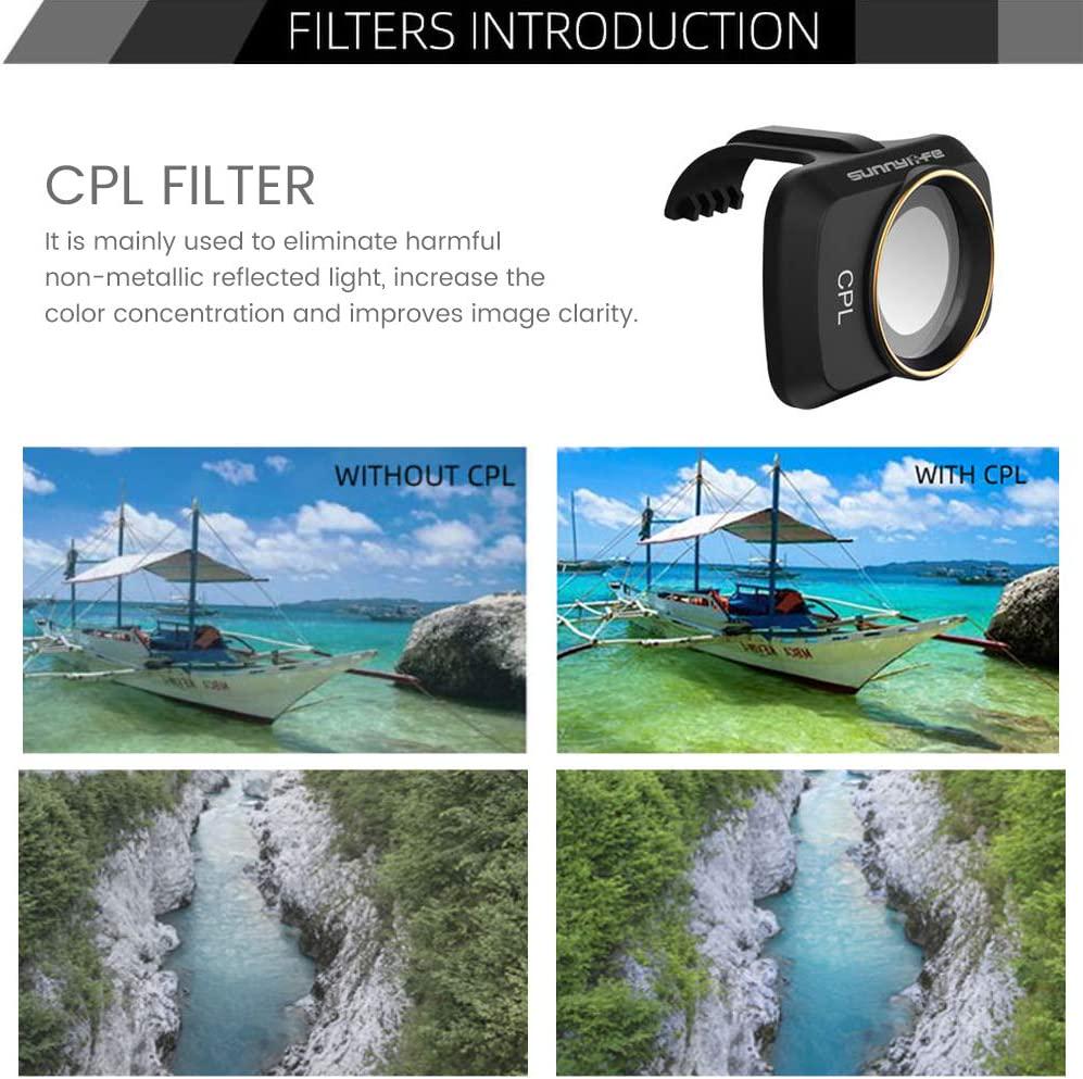 GLOBACT, Lens Filter Set Compatible with DJI Mavic Mini 2/Mavic Mini/Mini SE Accessories 6pcs Filter Combo Multi Coated Filters Camera Lens (CPL MCUV ND4 ND8 ND16 ND32)
