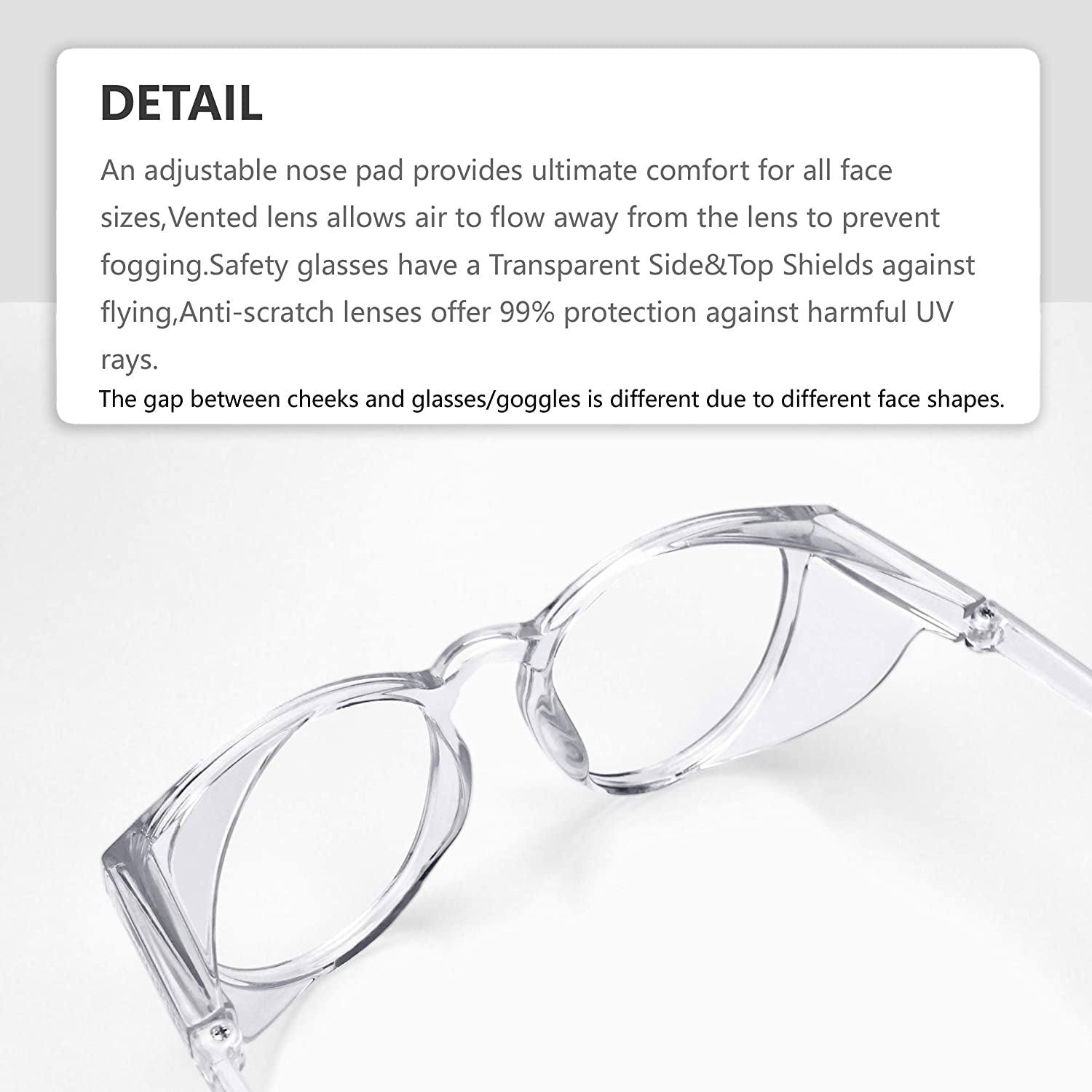 LeonDesigns, Leondesigns Safety Glasses Anti-Fog Goggles Z87.1 Blue Light Blocking Anti-Dust UV Protection Glasses for Men Women