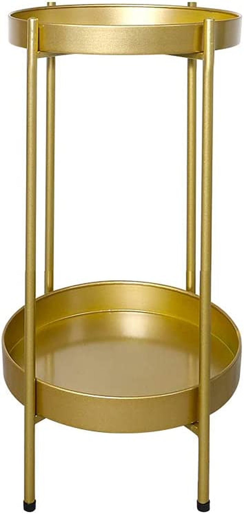LEVEDE, Levede 2 Tier Plant Stand 50Cm Tall Metal - Round, Indoors, Outdoors, Flower Pot, Shelf, Holder, Balcony, Garden, Gold