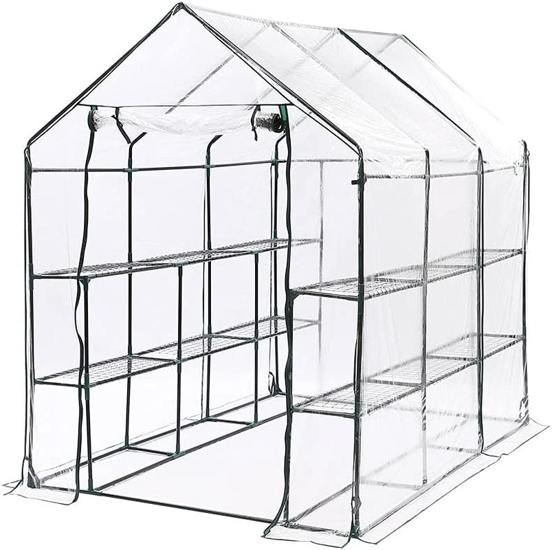 LEVEDE, Levede Greenhouse Walk in 3 Tier Garden Shed PVC Cover Film Green House Tunnel