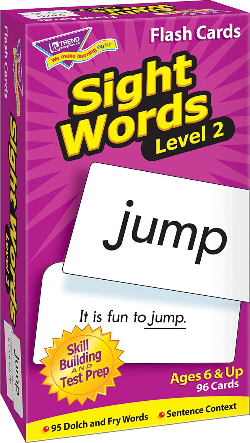 Trend Enterprises Inc, Level 2 Sight Words Skill Drill Flash Cards Pack of 96 Card Game