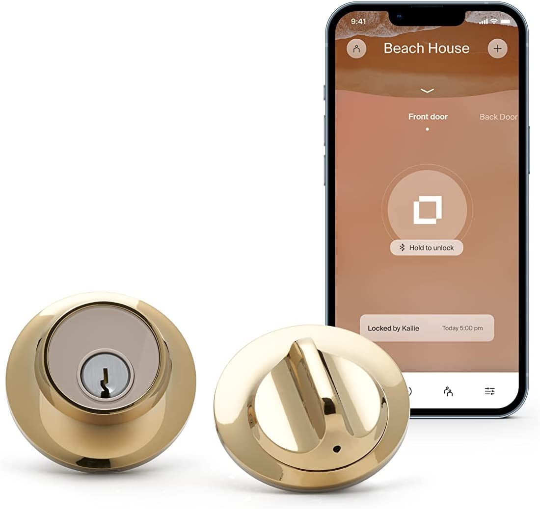 Level, Level Touch, Keyless Entry Using Touch, a Key Card, or Smartphone. Bluetooth Enabled, Homekit Compatible - Polished Brass