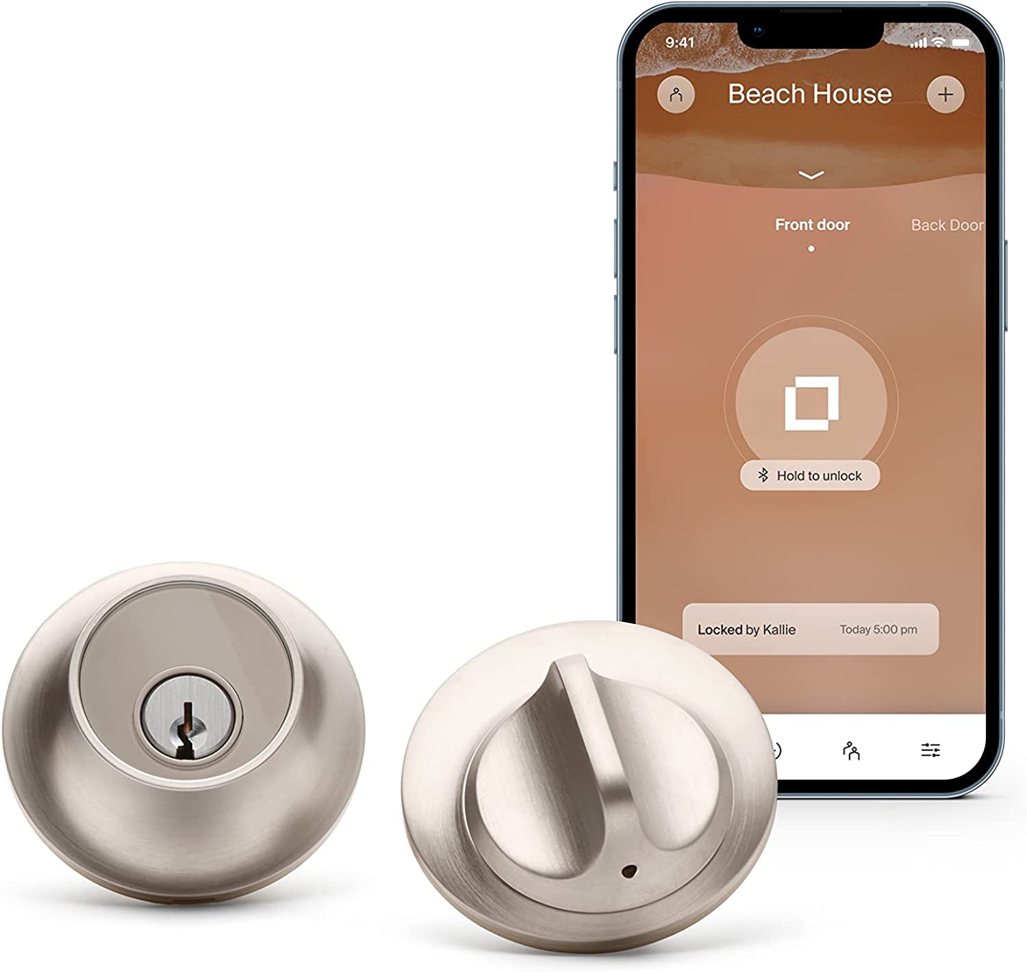 Level, Level Touch, Keyless Entry Using Touch, a Key Card, or Smartphone. Bluetooth Enabled, Homekit Compatible - Satin Nickel