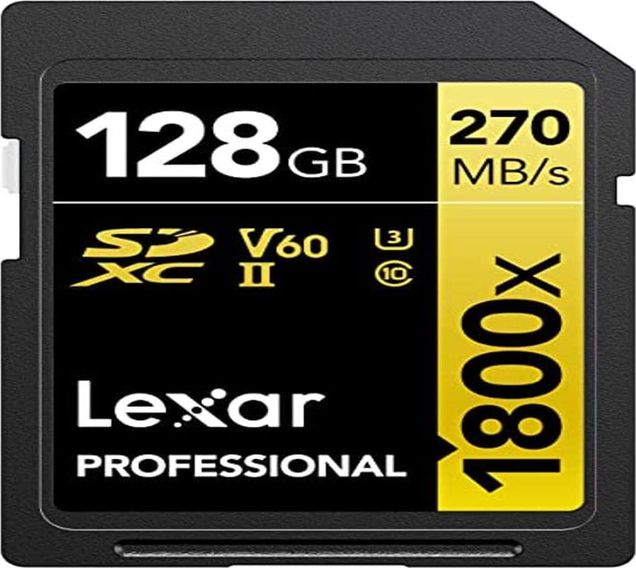 Lexar, Lexar Professional 1800X SDXC UHS-II SD Card, Capacity 128GB