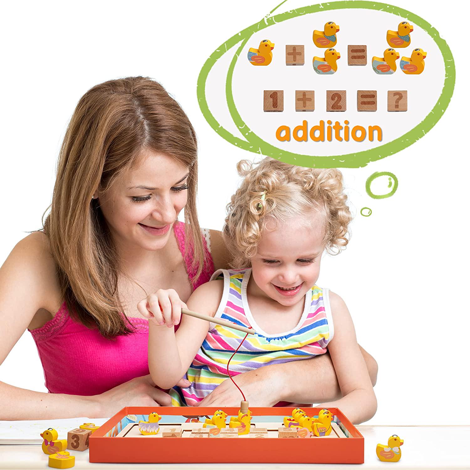 LiKee, LiKee Math Number Addition& Subtraction Games Counting Puzzles Preschool Educational Montessori Kindergarten Sorting Toys Learning Activity for Teacher, Kids Boys Toddlers 3+ Years Old