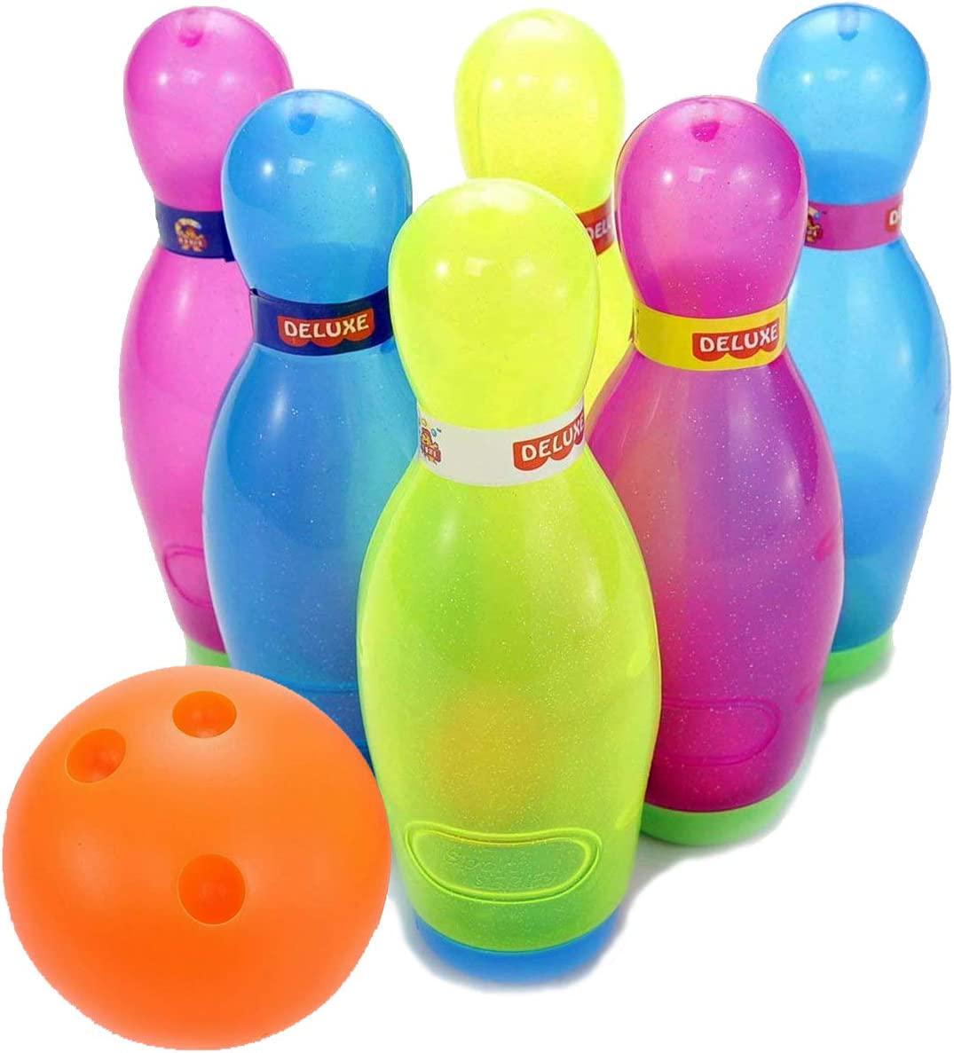 Liberty Imports, Liberty Imports Deluxe Kids Toy Bowling Play Set with 6 Large Pins, Bowling Ball and Mini Shakers