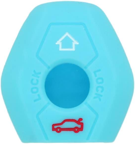 BROVACS, (Light Blue) - Fassport Silicone Cover Skin Jacket fit for BMW 3 Button Remote Key CV9901 Light Blue