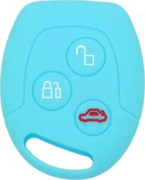BROVACS, (Light Blue) - Fassport Silicone Cover Skin Jacket fit for Ford 3 Button Remote Key CV9702 Light Blue