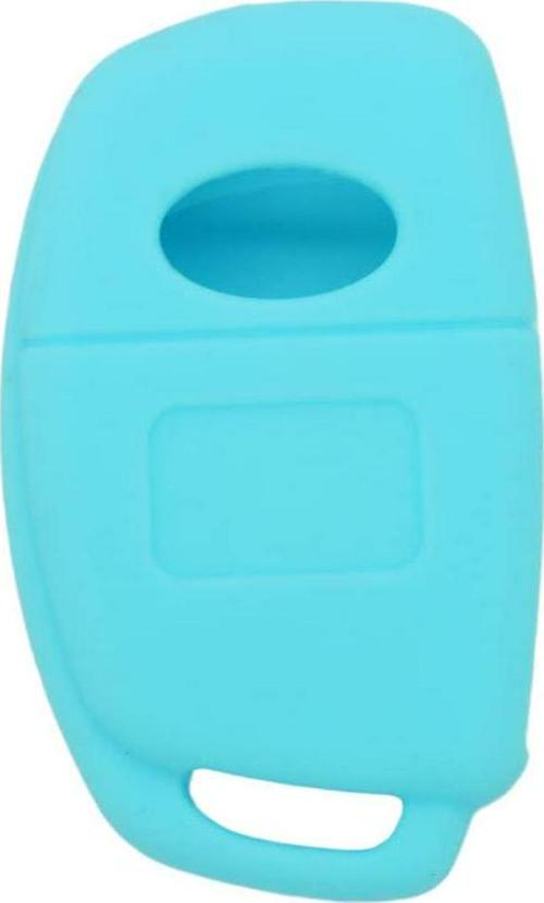 BROVACS, (Light Blue) - Fassport Silicone Cover Skin Jacket fit for Hyundai 3 Button Flip Remote Key Hollow Texture CV9102 Light Blue