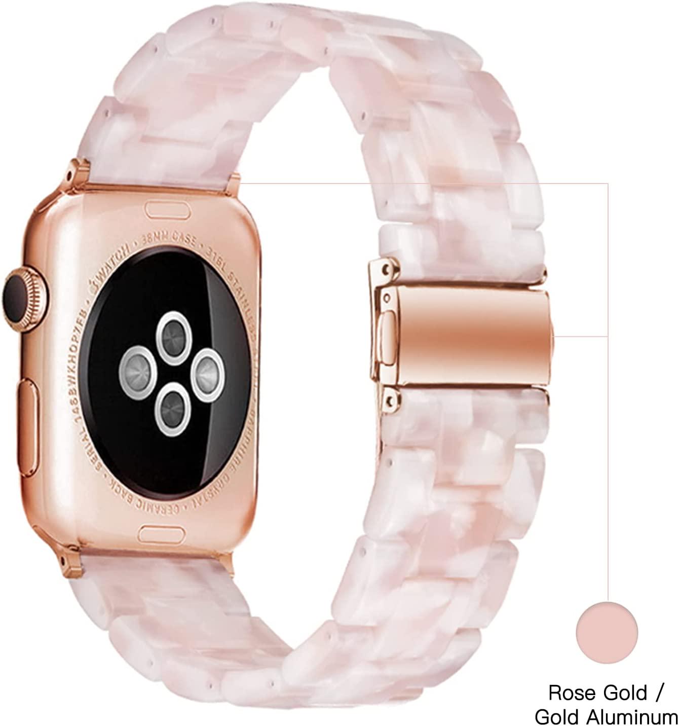 Light House, Light Compatible with Apple Watch Band 38mm 40mm 41mm, Adjustable Bracelet Resin iWatch Band for Apple Watch Series 7 6 SE 5 4 3 2 1(Flower Pink, 38mm/40mm/41mm)