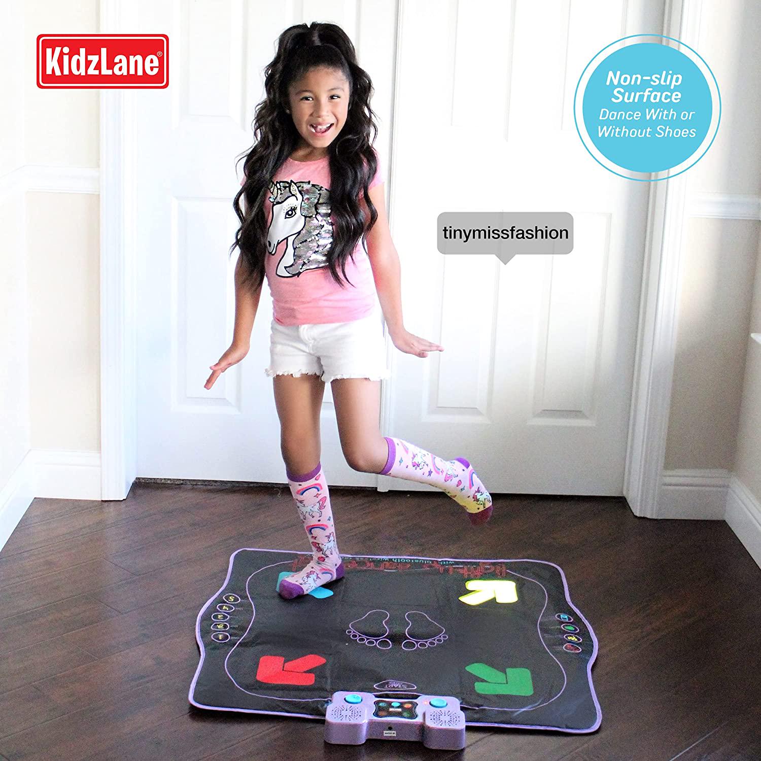 kidzlane, Light Up Dance Mat - Arcade Style Dance Games with Built In Music Tracks and Bluetooth Wireless Technology