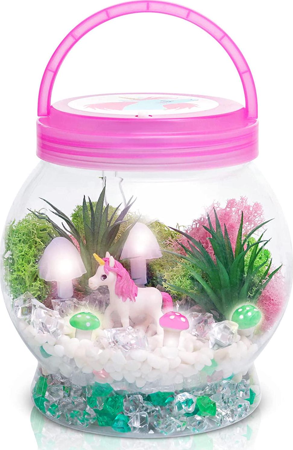 Amitié Lane, Light Up Unicorn Terrarium Kit for Kids - Unicorns Gifts for Girls - Birthday Unicorn Toys, Arts and Crafts Kits, STEM, Garden Activities, Girl Gifts For 5 Year Old Girl and Ages 6 7 8-10