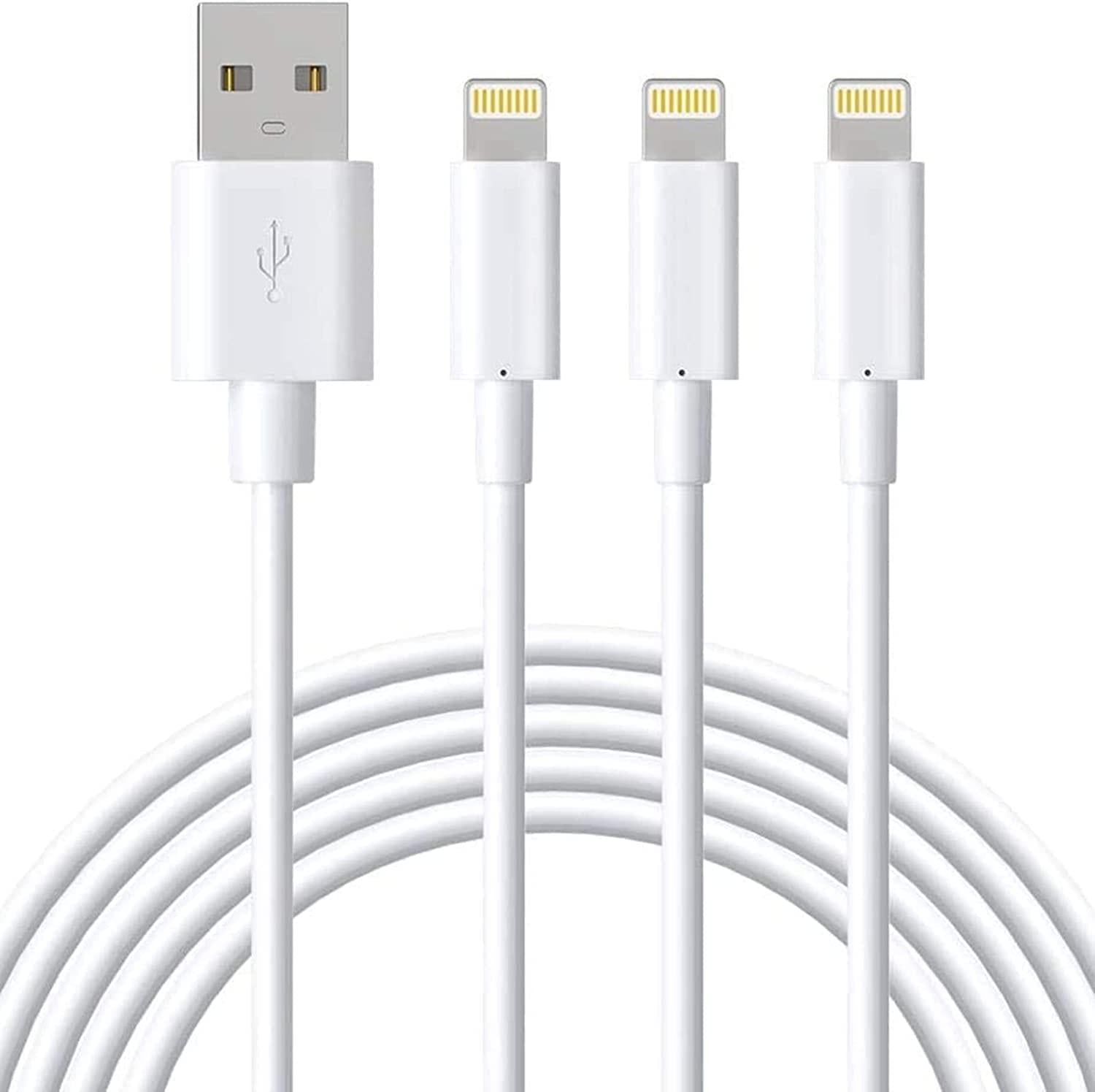 Marchpower, Lightning Cable MFi Certified, Marchpower 3Pack 6FT iPhone Charging Cable, USB A to Lightning Charger Cable for iPhone 14 Plus 13 Pro Max 12 11 Pro Max Xs Max X 8Plus 7Plus 6S iPad Mini 6 iPod White