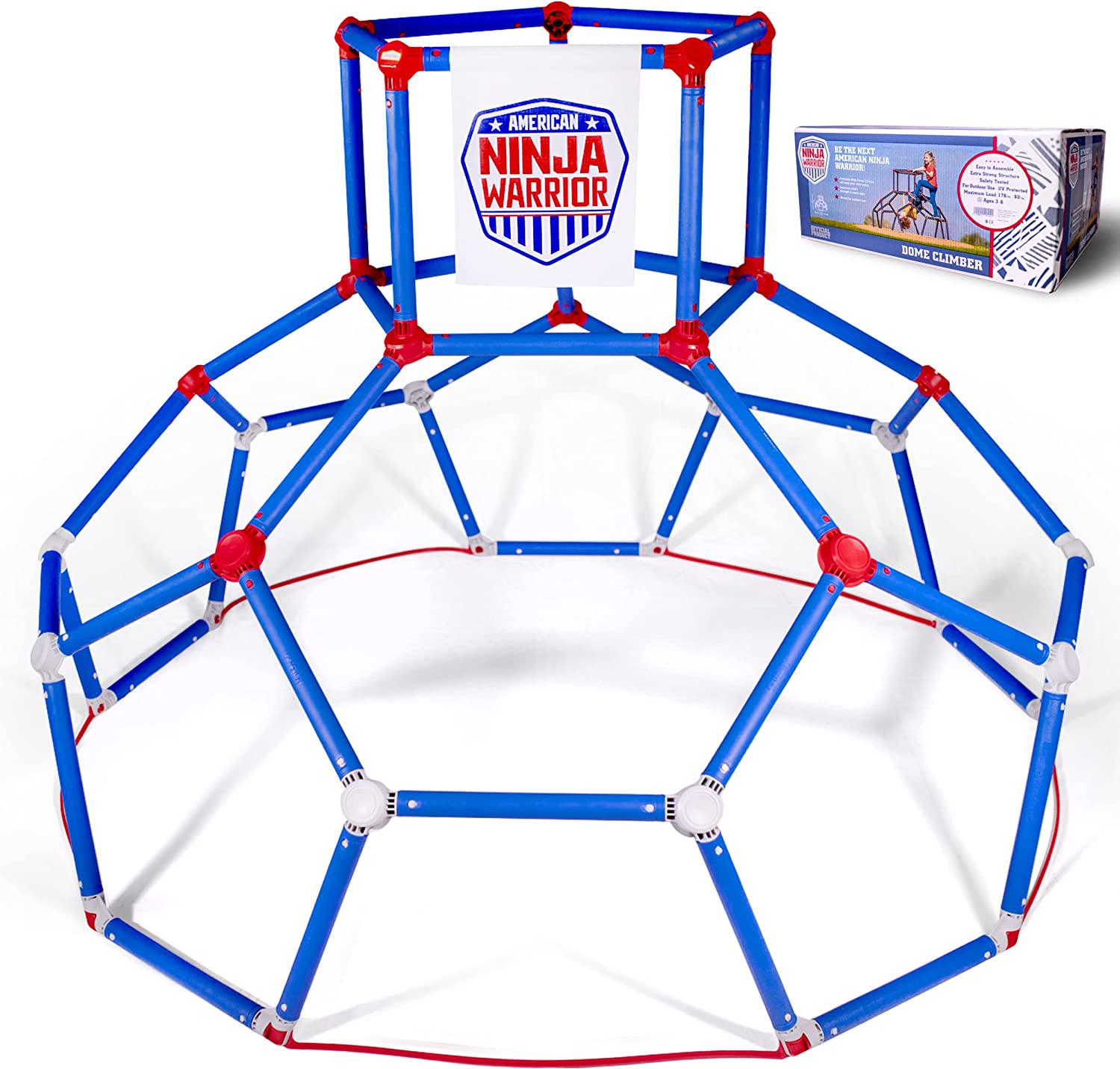 Lil' monkey, Lil' Monkey American Ninja Warrior Dome Climber, Extra Strong but Lightweight 18 Lbs Climbing Dome , 67 x 67 x 46.5 Inches Jungle Gym, All-Weather Construction for Toddlers Aged 3 to 6