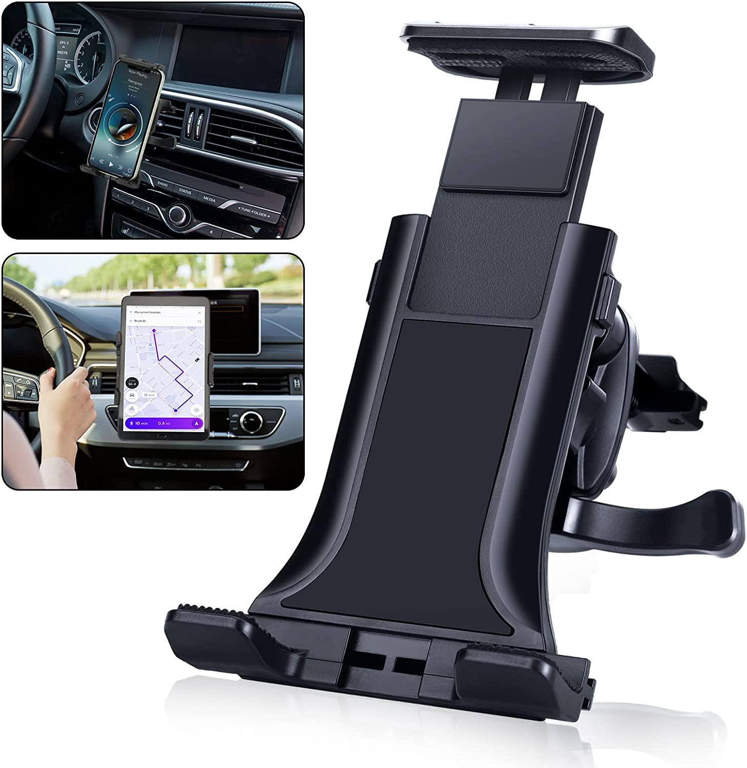 Linkstyle, Linkstyle Car Air Vent Mount Holder, Universal Car Vent Tablet Phone Mount Adjustable Clip Compatible with 4-10.5 inch iPhone 12 11 iPad Pro Max Mini Samsung Galaxy Cell Phone for Auto Dashboard