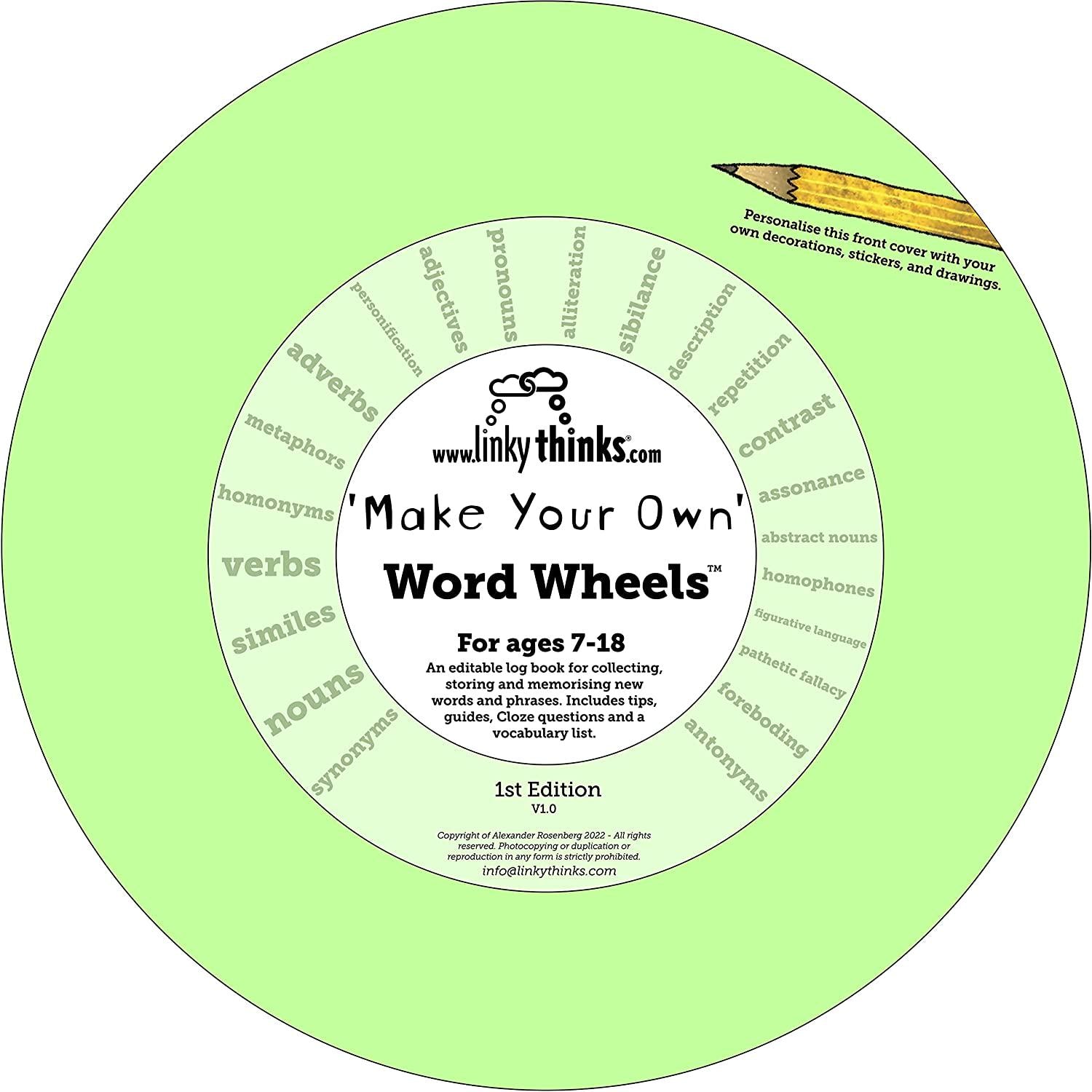 LinkyThinks, LinkyThinks 'MAKE YOUR OWN' Word Wheel Book (7-18 years)