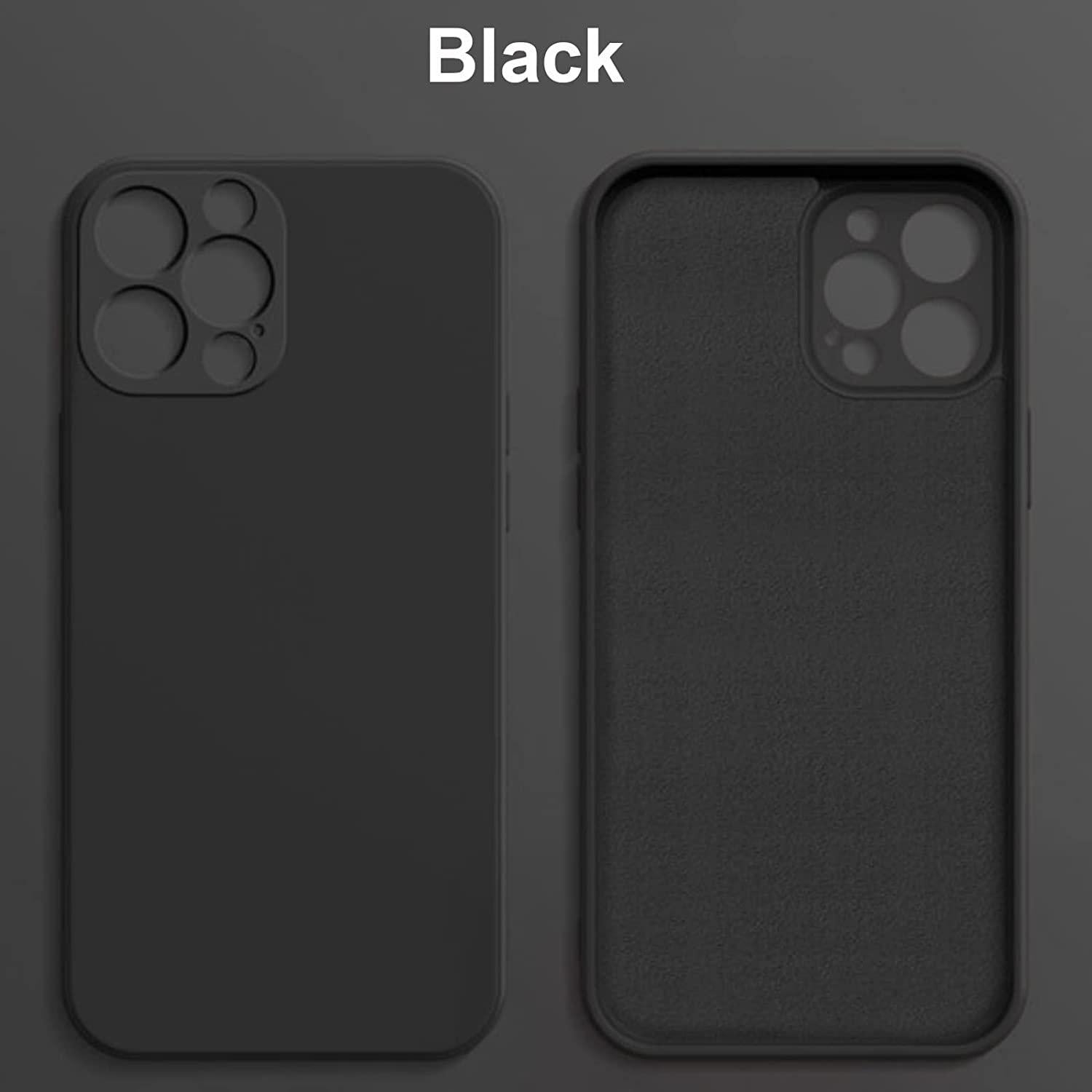 MH MOIHSING, Liquid Silicone Case Compatible with iPhone 13 Pro Max Case (6.7 ), MH MOIHSING Premium Silicone Phone Cover - Full Body Protection, 3 Layer Shockproof, Anti-Scratch Soft Microfiber Lining, Black