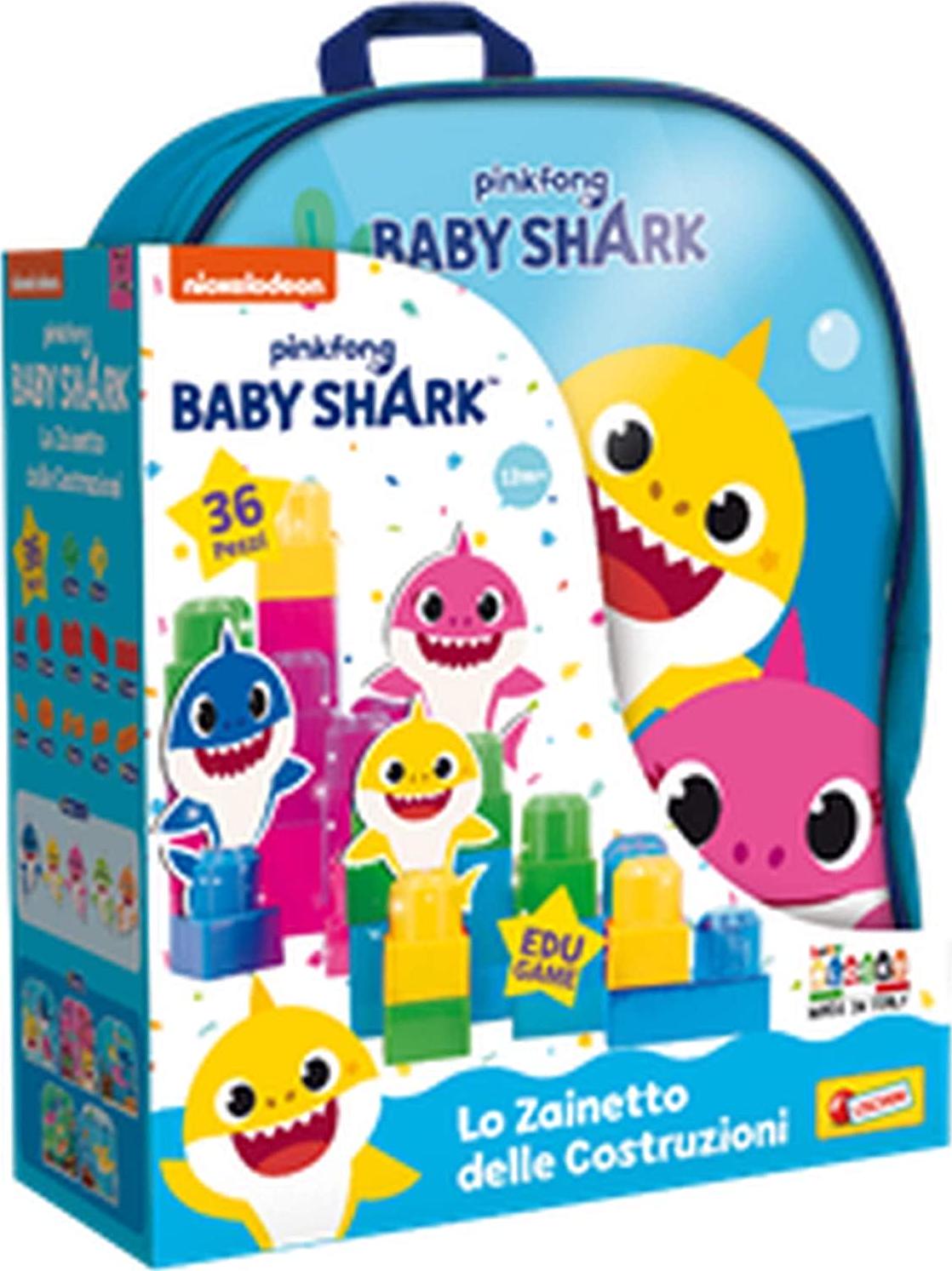 Lisciani, Lisciani 1st Age Games Shark Backpack Baby Block 36 PCS 83770, Multicolors