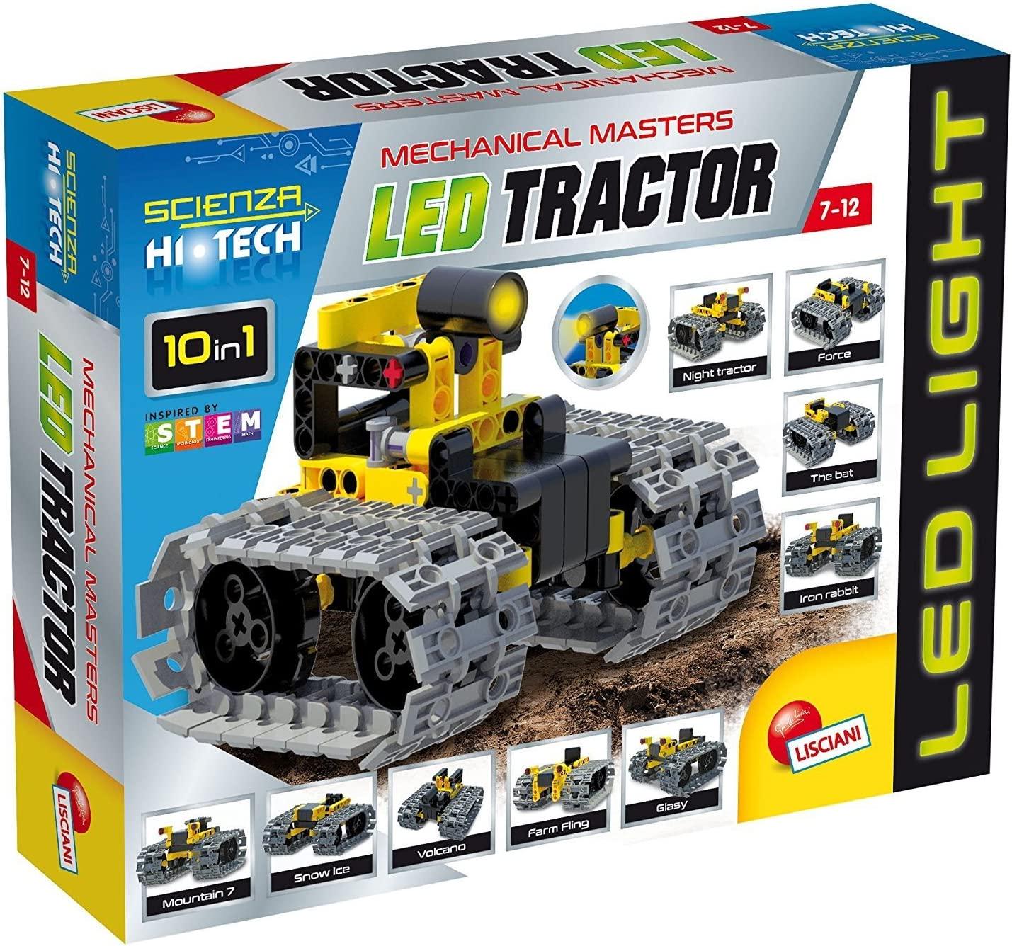 Lisciani, Lisciani 66124 Scienza Hi Tech Stem Technics 10 in 1 Led Tractor, Multicolour, One Size