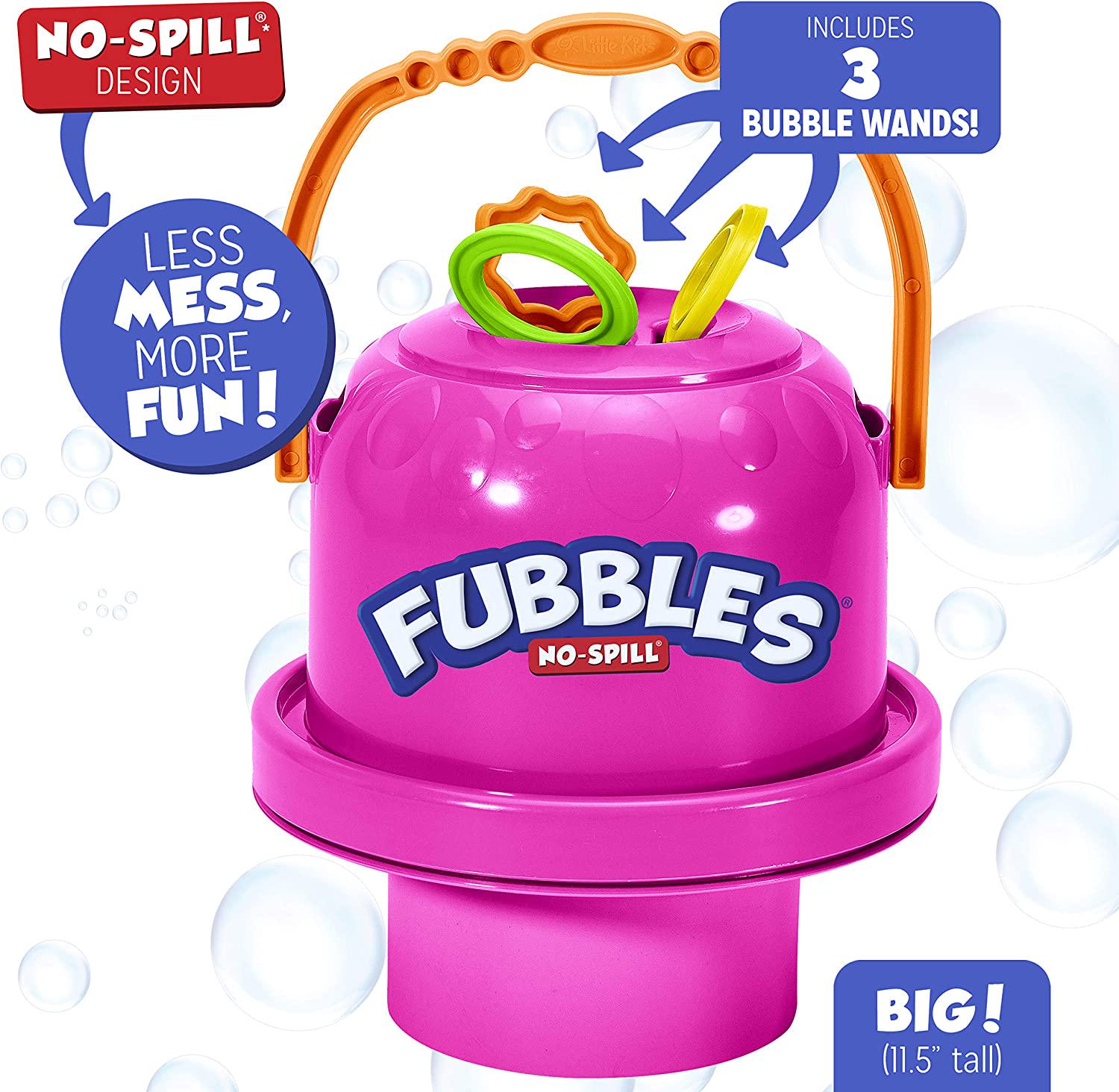 Little Kids, Little Kids Fubbles No Spill Big Bubble Bucket, Neon Pink