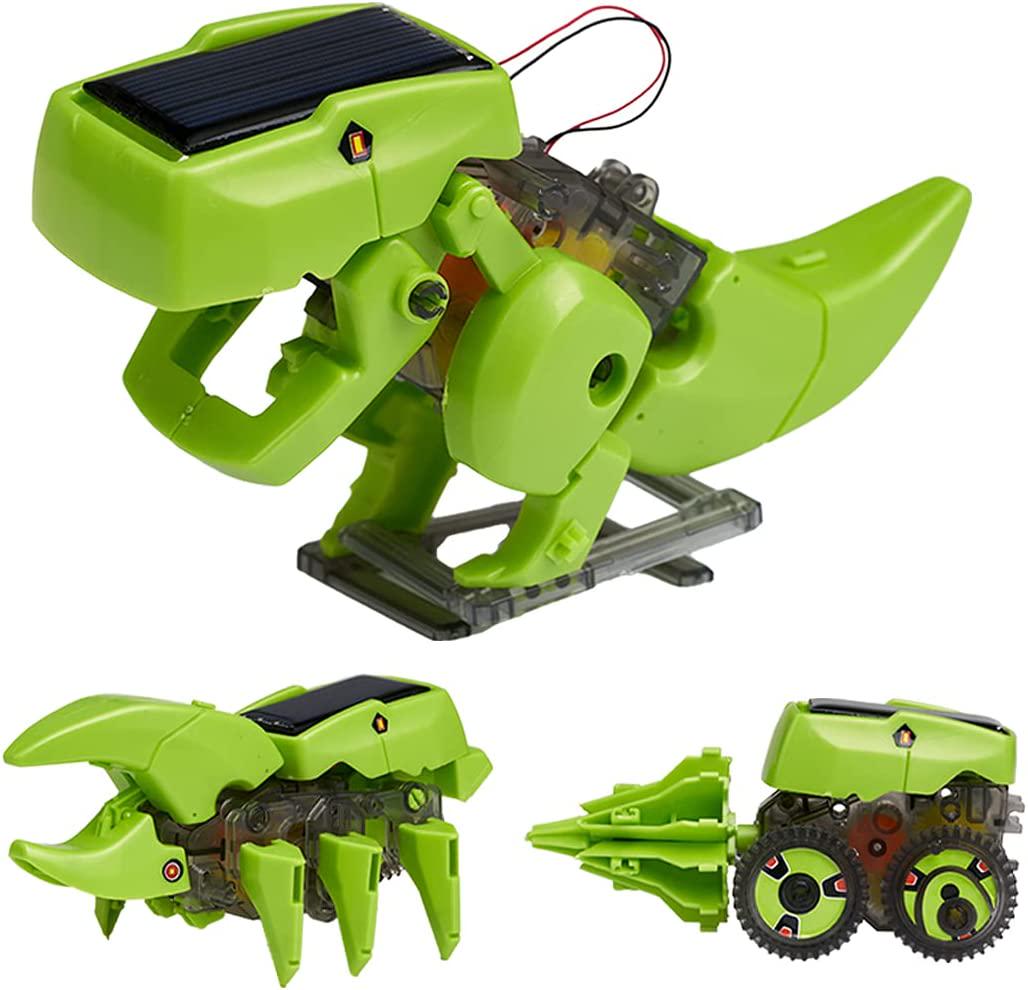 Locisne, Locisne 3 in 1 Solar Power Dinosaur Toy, DIY Assembly Green Model and Education Kits, Wisdom Science Stem Toy, Parent-Child Interactive Set, Gift for Kids Boys Girls Aged 7+