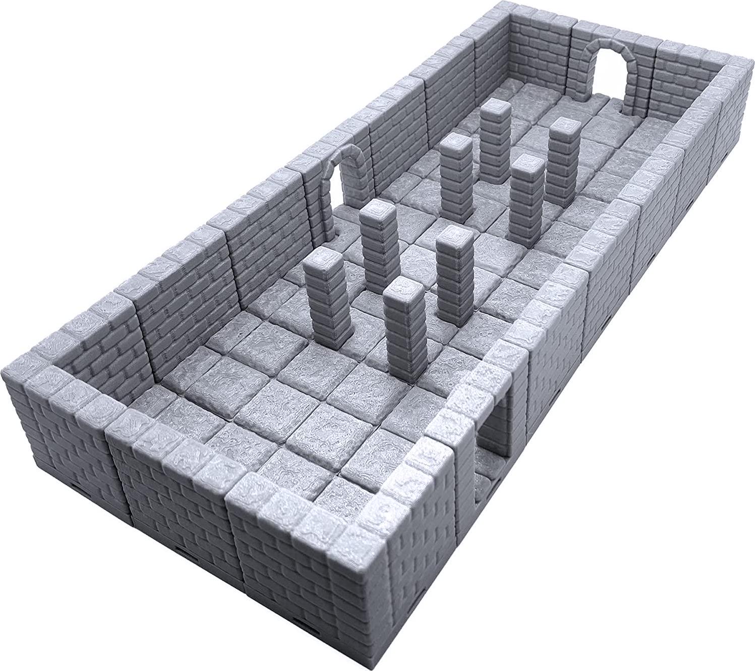 EnderToys, Locking Dungeon Tiles - Pillar Room, Terrain Scenery Tabletop 28mm Miniatures Role Playing Game, 3D Printed Paintable, EnderToys